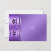 Lila floral Dankeschön Karte (Rückseite)