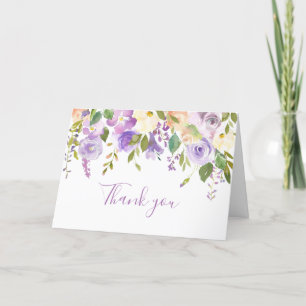 Lila floral dankeskarte