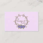 Lila Floral Diaper Raffle Ticket Baby Dusche Begleitkarte (Rückseite)