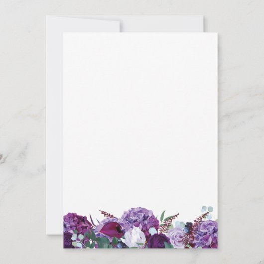 Lila Floral Elegant Save the Date geometrisch (Rückseite)