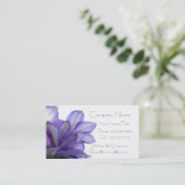 Lila Floral-Elegant Visitenkarte (Stehend Vorderseite)