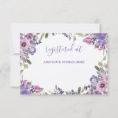 Lila Floral Elegantes Script Bridal Brunch Einladung (Rückseite)