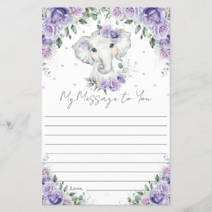 Lila Floral Elephant Geburtstag Kapsel Botschaft