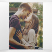 Lila Floral Fall Script Geometric Wedding Dreifach Gefaltete Einladung (Innenseite Mitte)