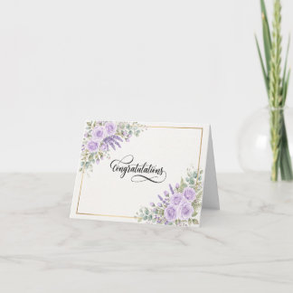 Lila Floral Förderungskarte Karte