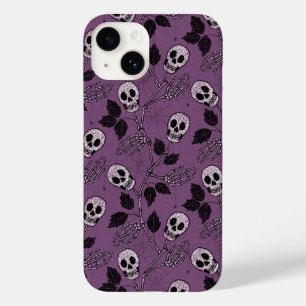 Lila Floral Gothik-Schädel Case-Mate iPhone 14 Hülle