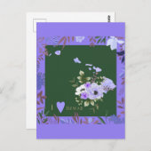 Lila Floral I Liebe Hawaii Staat Karte (Vorne/Hinten)