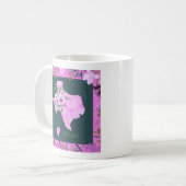Lila Floral I Liebe Texas Staat Karte Kaffeetasse (Vorderseite Links)
