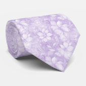 Lila Floral Krawatte (Gerollt)