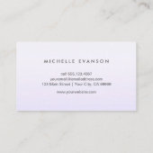 Lila Floral Lotus Elegant Yoga Instruktor Visitenkarte (Rückseite)