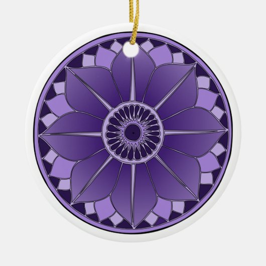 Lila Floral Lotus Neues Zeitalter Spiritueller Man Keramikornament (Vorne)