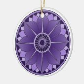 Lila Floral Lotus Neues Zeitalter Spiritueller Man Keramikornament (Links)