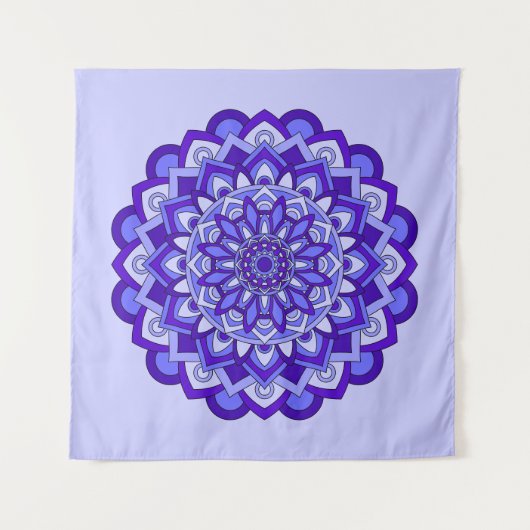 Lila Floral Mandala Wandteppich (Vorderseite)