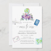 Lila Floral Miss an Mrs. Brautparty Einladung (Vorderseite)