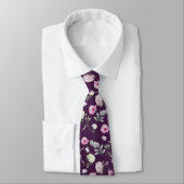 Lila Floral Neck Tie Krawatte (Gebunden)