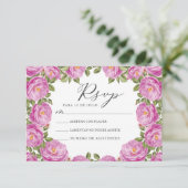 Lila Floral Nuestra Boda Spanish Wedding RSVP Einladung (Stehend Vorderseite)