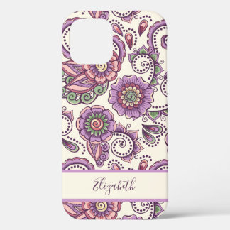 Lila Floral Paisley Einzigartiges Muster Case-Mate iPhone Hülle