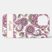 Lila Floral Paisley Einzigartiges Muster Case-Mate iPhone Hülle (Rückseite (Horizontal))