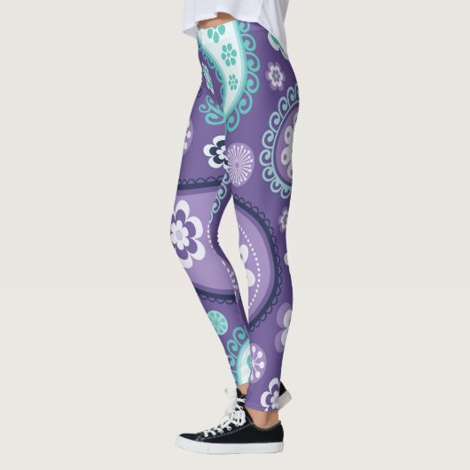 Lila Floral Paisley Fun Leggings (Links)