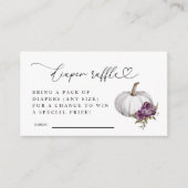 Lila Floral Pumpkin Diaper Raffel Ticket Begleitkarte (Vorderseite)