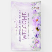 Lila Floral Pumpkins Fall Baby Dusche Willkommen Banner (Vertikal)