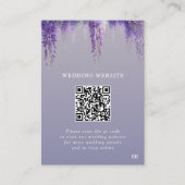Lila Floral-QR-Code Monogramm Hochzeit Begleitkarte (Vorderseite)