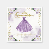 Lila Floral Quinceanera Napkins Serviette (Vorderseite)