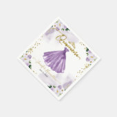 Lila Floral Quinceanera Napkins Serviette (Ecke)