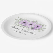 Lila Floral Simple Elegante Pappteller (Schrägansicht)