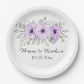 Lila Floral Simple Elegante Pappteller (Vorderseite)