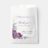 Lila Floral und Confetti Wedding Vielen Dank Geschenktütchen (Vorderseite)