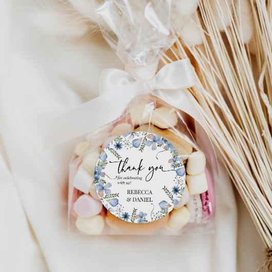 Lila floral Vielen Dank Gastgeschenk Hochzeit Aufk Runder Aufkleber