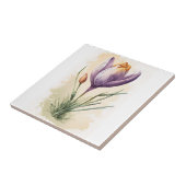 Lila Floral Wasserfarbe Crocus Küche Badezimmer Fliese (Seite)