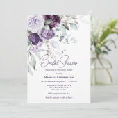 Lila Floral Wasserfarbe Modernes Brautparty Einladung (Stehend Vorderseite)