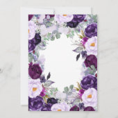 Lila Floral Watercolor Romantische Graduierungspar Einladung (Rückseite)