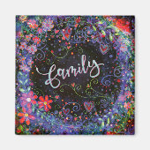 Lila floral Whimsical Inspirierend Trendy Magnet (Vorne)