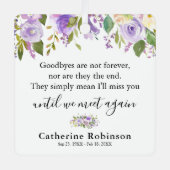 Lila Floraldenkmal Foto Weihnachten Ornament Aus Metall (Vorderseite)