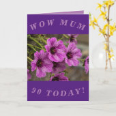 Lila florale 90. Geburtstagskarte für Mama Karte (Gelbe Blume)