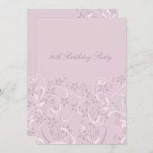 Lila florale 90. Geburtstagsparty Einladungen (Vorne/Hinten)