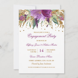Lila florale Amethyst Wedding Party Einladung