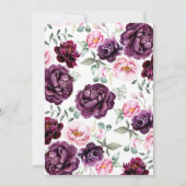 Lila florale Aquarellfarben-Party Einladung (Rückseite)