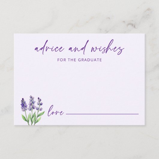 Lila florale Beratung für den Abschluss des Absolv Begleitkarte (Vorderseite)