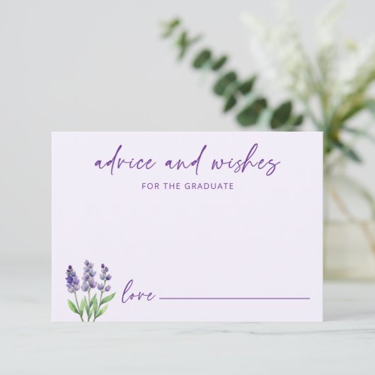 Lila florale Beratung für den Abschluss des Absolv Begleitkarte (Stehend Vorderseite)