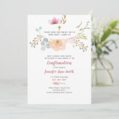 Lila florale Bestätigung Einladung katholisch (Stehend Vorderseite)