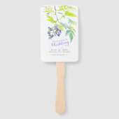 Lila florale Blume Hochzeitsfans Fächer (Vorderseite)