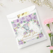 Lila florale Blume Niedlich Elephant Baby Dusche Geschenktütchen (Versiegelt)