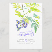 Lila florale Blume Wasserfarbenhochzeit Programm (Vorderseite)