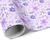 Lila florale Botanische Moderne Weihnachten Geschenkpapier (Rolleneckpunkt)