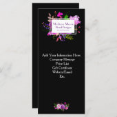 Lila florale Bouquet Business Rack Card (Vorne/Hinten)