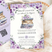 Lila Florale Bücher Neues Kapitel Brautparty